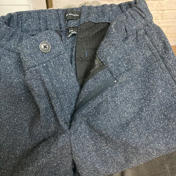 Men's Club Monaco Wool/Silk Blend Pants Elastic Waist, Size XS, Dark Blue - Picture 3 of 4